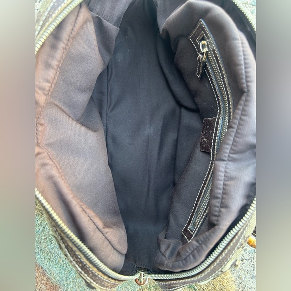 Gucci Bamboo Accent Monogram GG Boston Tote Bag - Picture 10 of 13